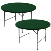Enjoyidea fitted round table cover 60-inch with elastic edge for secure, non-slip setup