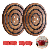 Enlisiwte magnetic acacia wood trivet set protecting surfaces during serving