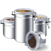 ENLOY 4-piece airtight canister set on a kitchen counter keeps pantry fresh.