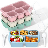 Enstphjoy Bento Box 4-pack in bright colors for school and work lunches.