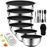 ENVTEK 20-piece mixing bowls with airtight lids for fresh prep and organized storage.