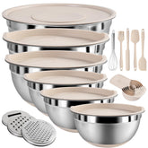 ENVTEK mixing bowls with airtight lids shown for organized prep and secure storage