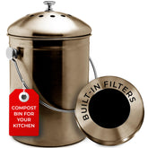 Epica 1.3-gallon countertop compost bin stores several days of scraps.