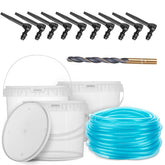 Epoacht Maple Syrup Tapping Kit shows five clear buckets for easy sap collection.