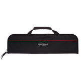 Ergo Chef knife case roll bag exterior in black, portable for on-the-go chefs