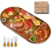 Erwuldor large acacia square board 13x13 inches for elegant cheese and meat displays