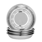 Eslite 6-piece 18/10 dinner plates, 9-inch diameter, durable stainless steel for everyday meals.