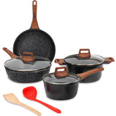 ESLITE LIFE 9-piece set with granite nonstick coating for easy cooking