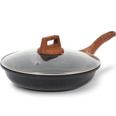 ESLITE LIFE 8-inch nonstick ceramic pan with lid for easy omelette prep.