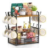 EsLuker.ly coffee mug stand with two-tier design for easy access and organization.