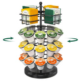 EsLuker.ly rotating K Cup Organizer 4-tier for quick access to coffee pods.