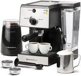 EspressoWorks all-in-one espresso machine front view for compact home kitchens