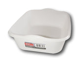 Essentials white dishpan front view, eight-quart size for versatile kitchen tasks