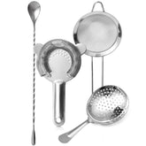 Etens cocktail strainer set in stainless steel for smooth pours and durability.