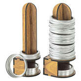 Ethlomoer mason jar lid organizer fits inside cabinet for quick lid access.