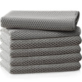 EubooTree barista towel set in grey, 12x12, ideal for espresso machines and countertops.