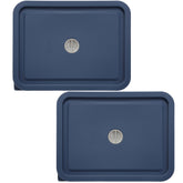 EuChoiz Pyrex 7211-PC lid close-up with dark blue silicone seal for airtight storage