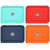 EuChoiz replacement lids for Pyrex 7210-PC with airtight seal for 3-Cup rectangle bowl.