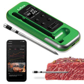 Euflora wireless meat thermometer lime, front view, ideal for precise grilling.
