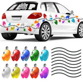 Euoloar Christmas car bulb magnets colorfully arranged for festive car decor.
