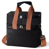 Eutopic lunch bag expandable double-deck for versatile meal storage and separation.
