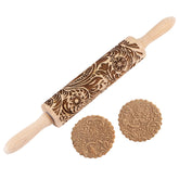 Evermarket embossed rolling pin with deer pattern for festive cookies and crisp impressions