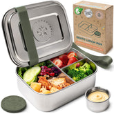 Everusely Bento Box Sage with lid and divider for organized meals on the go.