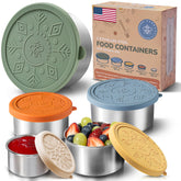 Everusely 5-piece stainless steel containers with lids, durable and reusable for daily meals.