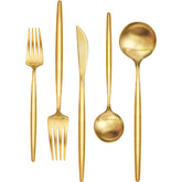 EWFEN gold dinner forks with polished finish, ideal for everyday dining.