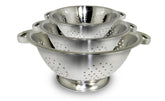 EXCELSTEEL colander set with nesting design for compact storage and quick draining