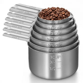 Exclaith measuring cups full set with metric and US marks for precise cooking