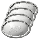 Exclaith oval floral engraved tray for elegant serving at home and events.