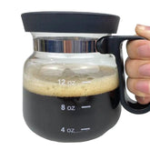 EXIGENT Coffee Pot carafe look enhances desk appeal for stylish coffee moments.
