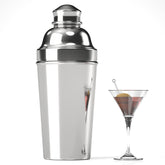 Eyes.sys stainless steel cocktail shaker with built-in strainer for precise pours