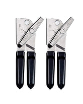 EZ PICK UP EZ-DUZ-IT deluxe can opener with black grips front view highlights sturdy grip
