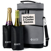 Falcona Wild wine cooler bag with two sleeves keeps bottles cold on the go
