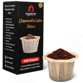 Fanativita K Cup filters in a box highlight unbleached, clean brewing for Keurig machines.