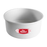 Fat Daddio's anodized round cake pan interior shows even heat for consistent baking results