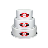 Fat Daddio's anodized 3-tier round cake pan 4-inch for even baking and easy release.