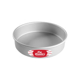 Fat Daddio's anodized round cake pan in full view for even-baking results.