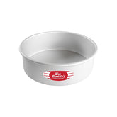 Fat Daddio's anodized round cake pan 9x3 inch for even baking and easy release.