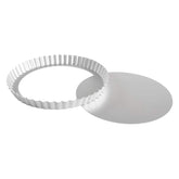 Fat Daddio's PFT-95 tart pan exterior in durable anodized aluminum for lasting use.