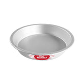 Fat Daddio's pie pan 9x1.5-inch top view with angled sides for bakery-style crusts