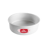 Fat Daddio's PRD-103 anodized round cake pan top view highlighting sturdy construction for even baking