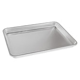 Fat Daddio's SP-QTR natural aluminum quarter sheet pan top view showcases clean edges for even baking.