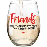 Fatbaby funny wine glass gift for best friends, perfect for shared laughs.