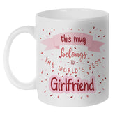 Fatbaby World’s Best Girlfriend mug front view highlights double-sided gift-ready design.