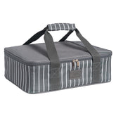 FE Fun Elements casserole carrier top view highlights generous space for 9x13 dishes.