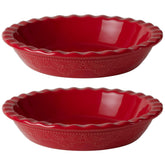 FE Fun Elements Pie Pan with lace-embossed detail for elegant oven-to-table presentation
