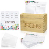 feasteery bamboo recipe box front view showing organized storage for cherished recipes